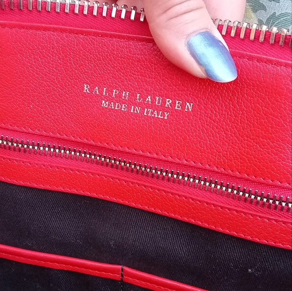 $3500 STUNNING RALPH LAUREN RICKY 40 LARGE CALFSKIN SATCHEL RED BAG - Picture 15 of 16